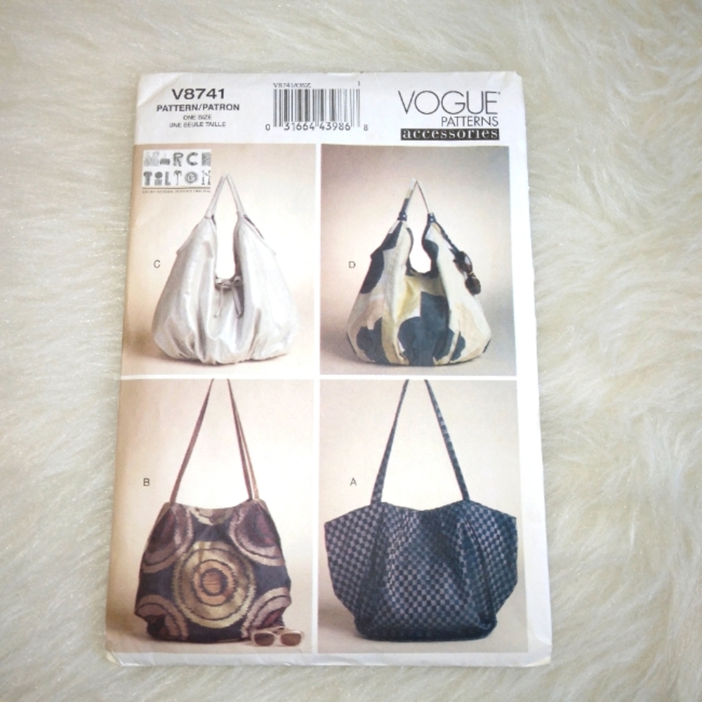 VOGUE V8741 Marc Tilton Designer Bags in 2 styles with 2 variations
